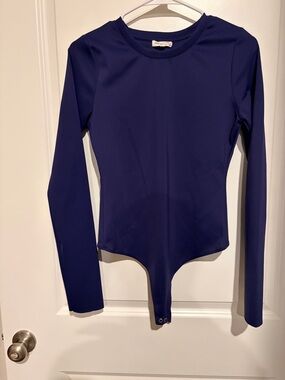 Good American Long Sleeve Navy Bodysuit